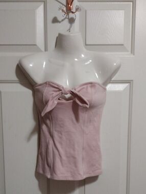 Express strapless light pink front knot tube top XS 🆕
